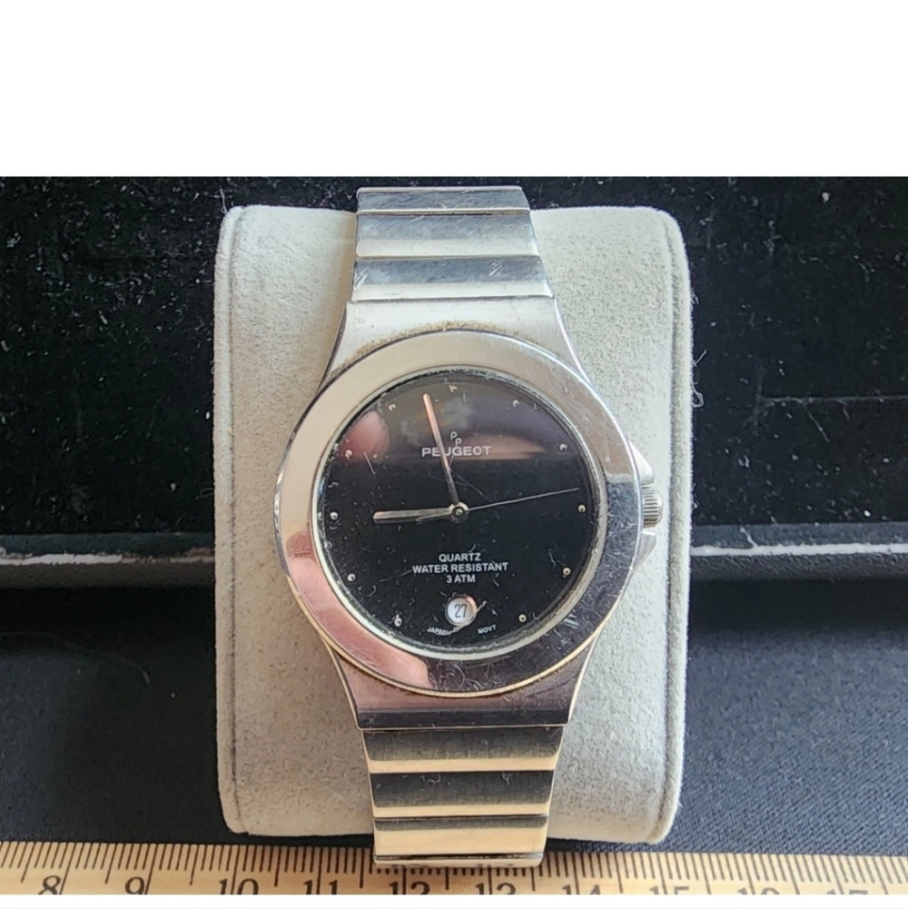 Vintage Peugeot Steel Men's Watch Runs Keeps Time
